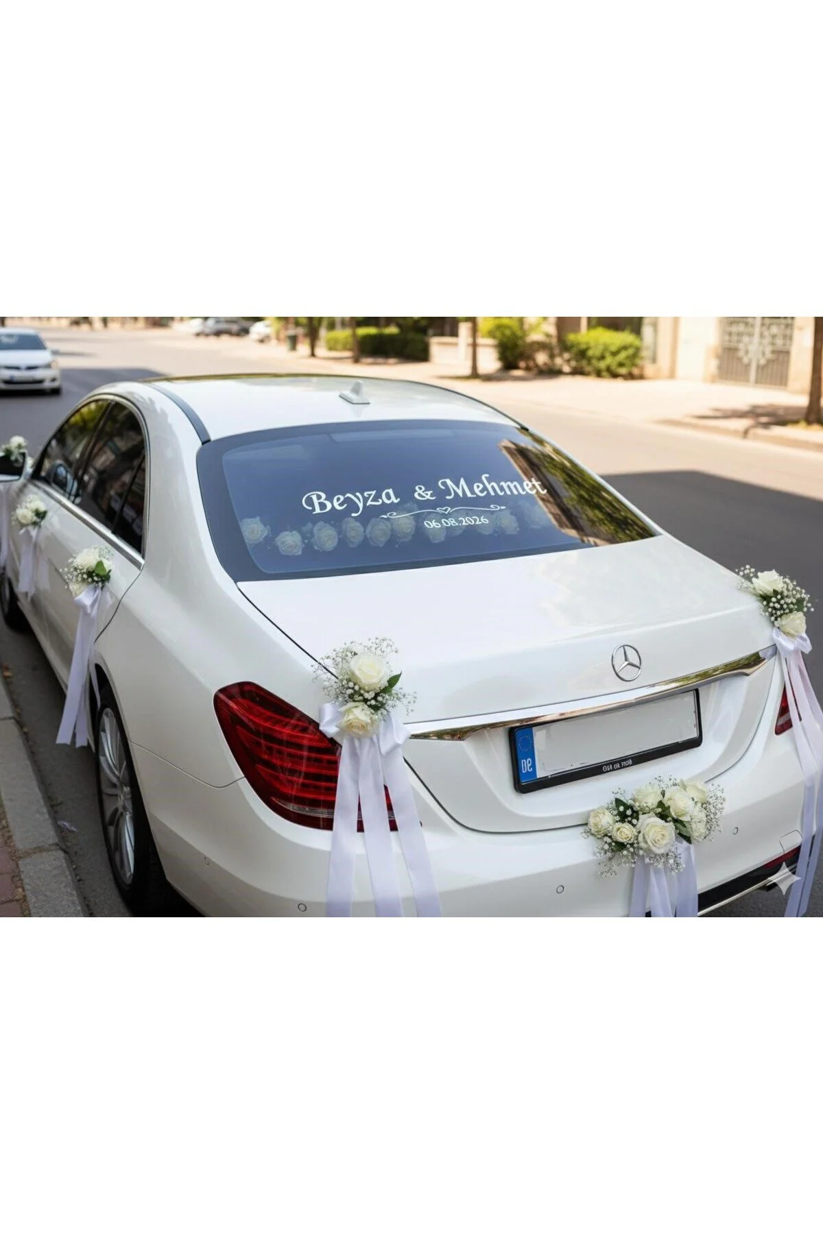 Organze Tüllü Düğün Arabası Süsleme