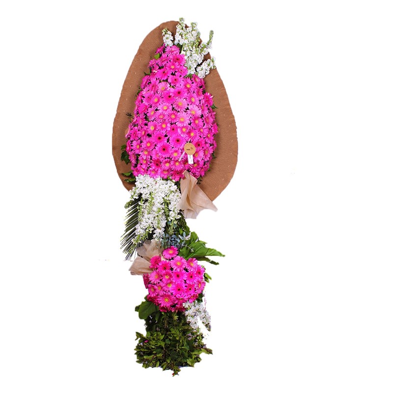 Beyaz Gül Detaylı Çelenk